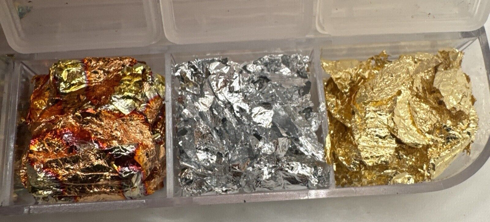 Mix Size Nail Art Gold, Silver stars hearts Glitter Foil, Crystal Gems Decor