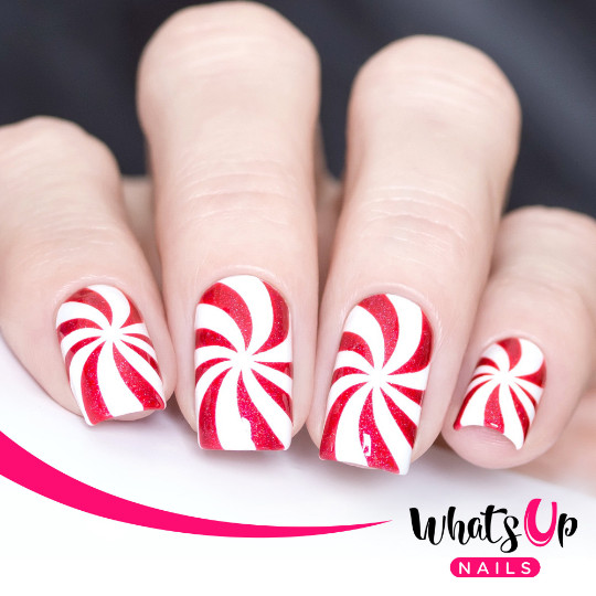 Peppermint Candy Stencils for Nails, Christmas Nail Stickers, Nail Vinyls