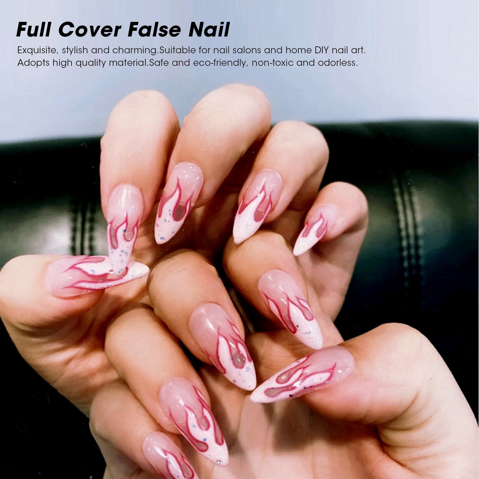 24pcs Women Girls Exquisite False Nails Full Cover Fashionable Fake Nail Tip CHU