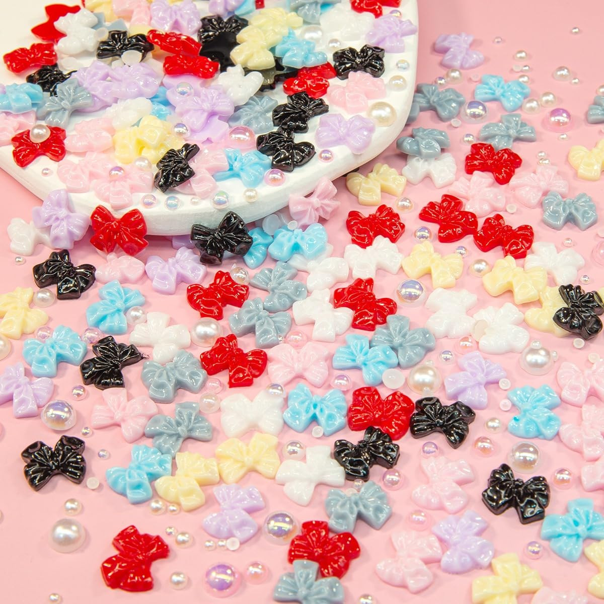 Style C Bows Nail Charms 3D Black White Pink 8 Color Bowknot Charms for Nails Cr