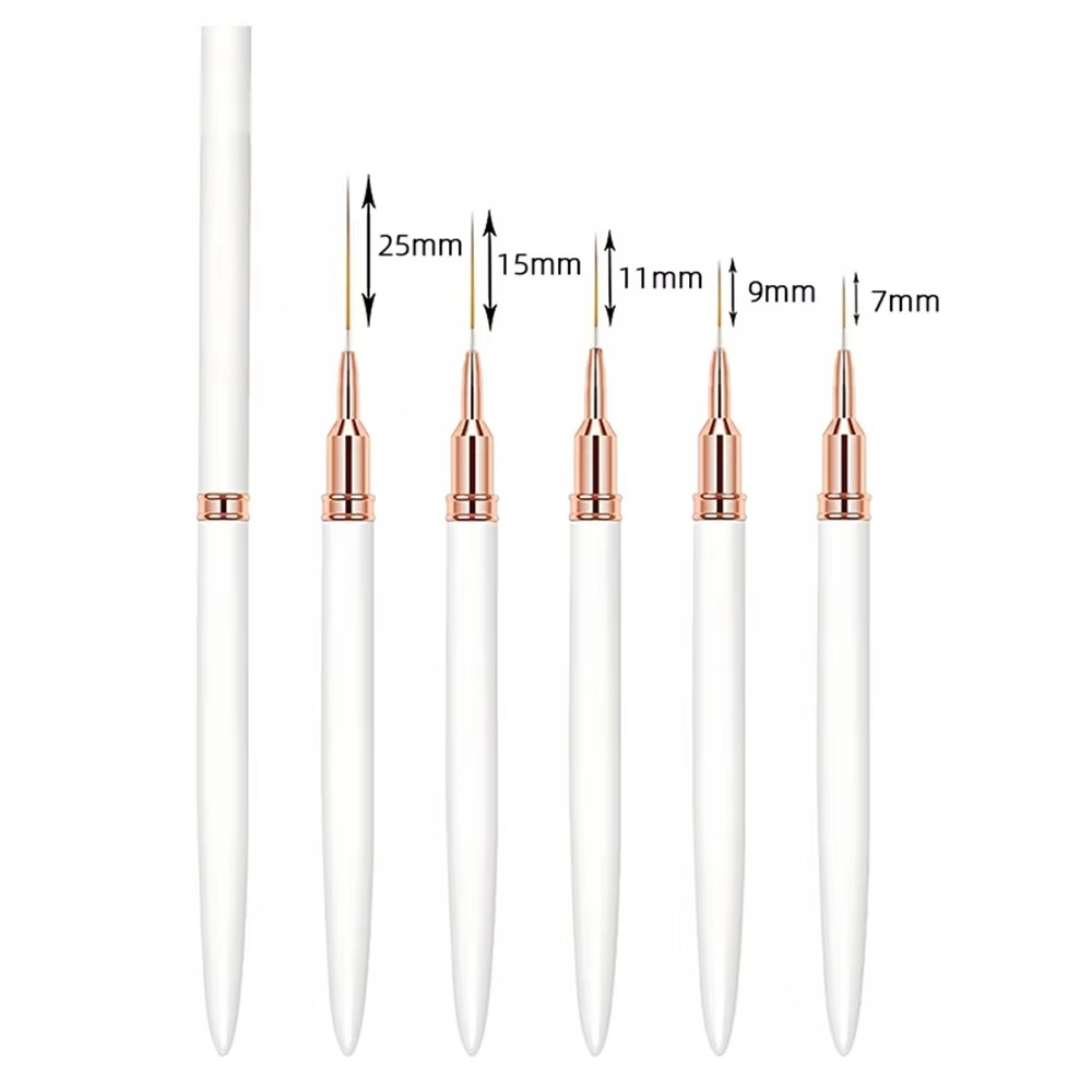 5pcs Nail Art Liner Brush Set – Striping Drawing Detail Design Nail Brushes