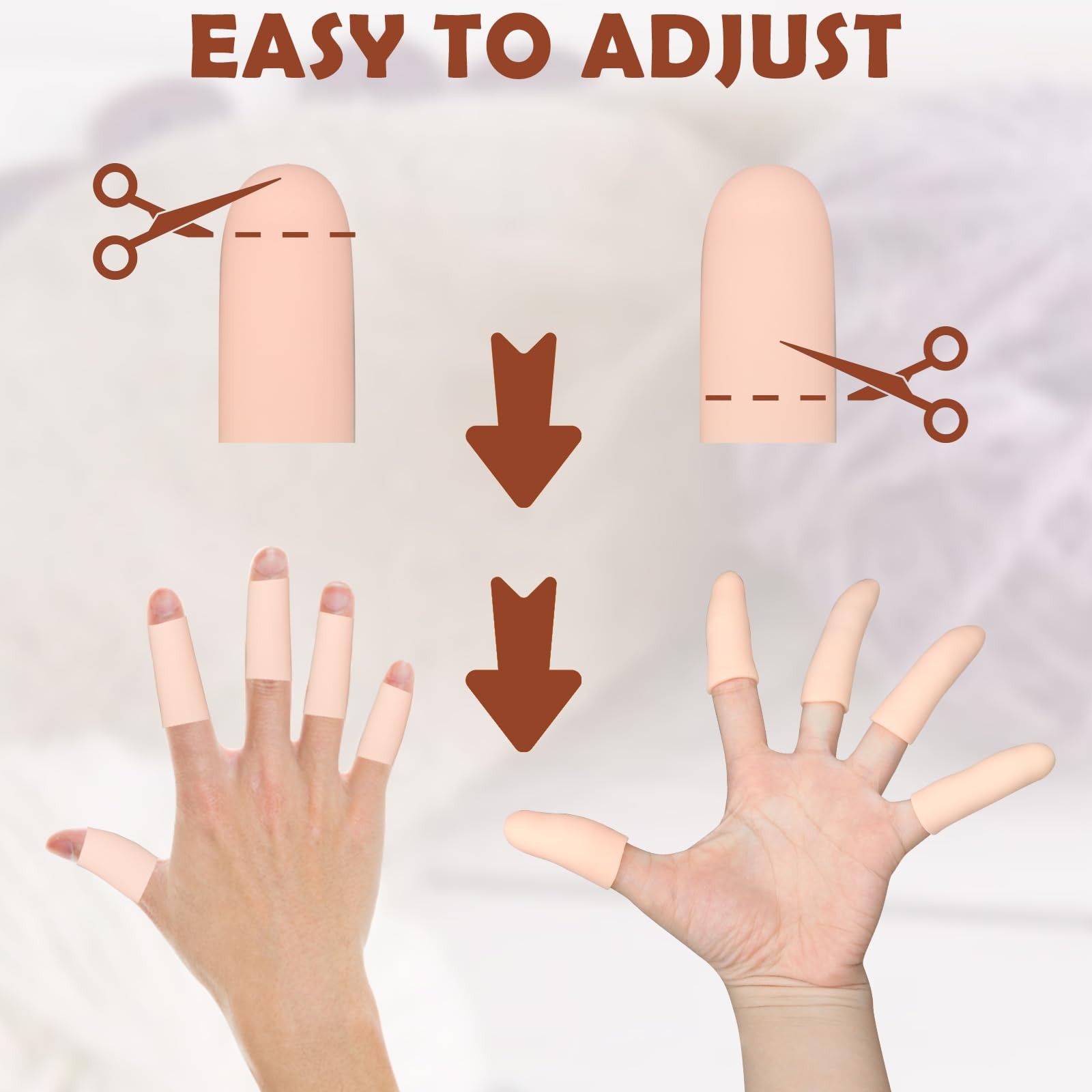 Protector de dedos de gel, fundas de silicona para las puntas de los dedos