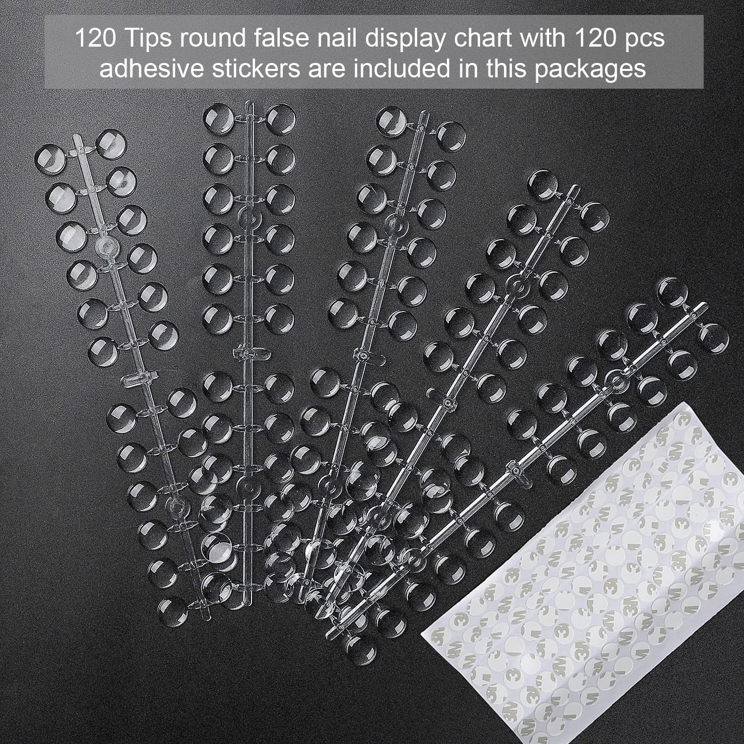 120pcs Color Display Tips, Clear Nail Art Display Chart Nail Polish Swatches …