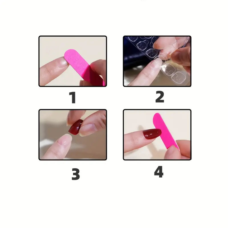 24Pcs Glitter Press On Nails Medium Square Glitter Fake Nails Pinkish Cat Eye Wi