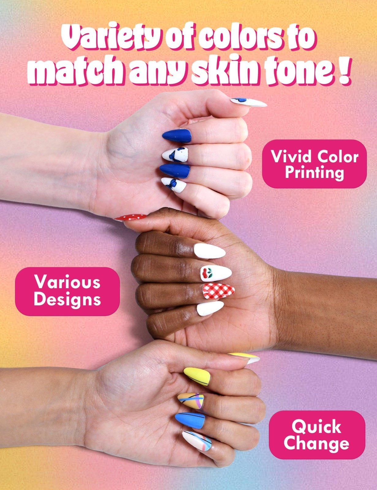 Nailpop Mobile Nail Sticker Printer comes w/ 10 Sheets of Nail Stickers