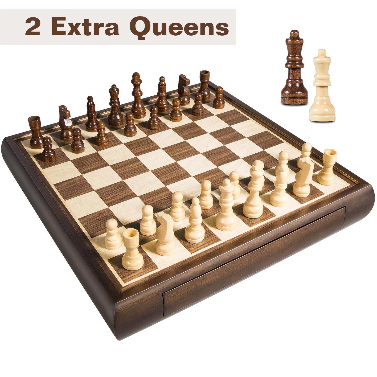 ELONGDI 2 in 1 Magnetic Chess Set & Chinese Checkers 13″ 13 X 13 X 2.2 inches