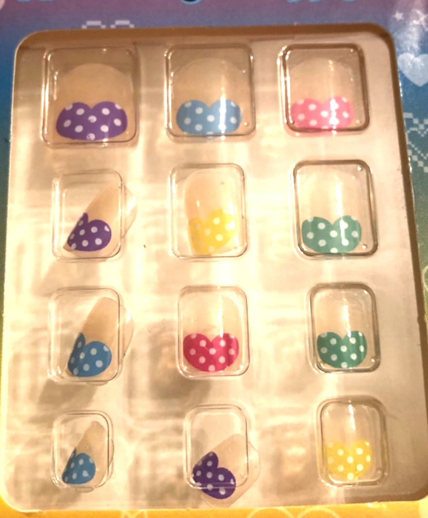 Lot of 6 Boxes Assorted Kids/Small Adult Fashion Nails Press-On 72 Pcs NIB