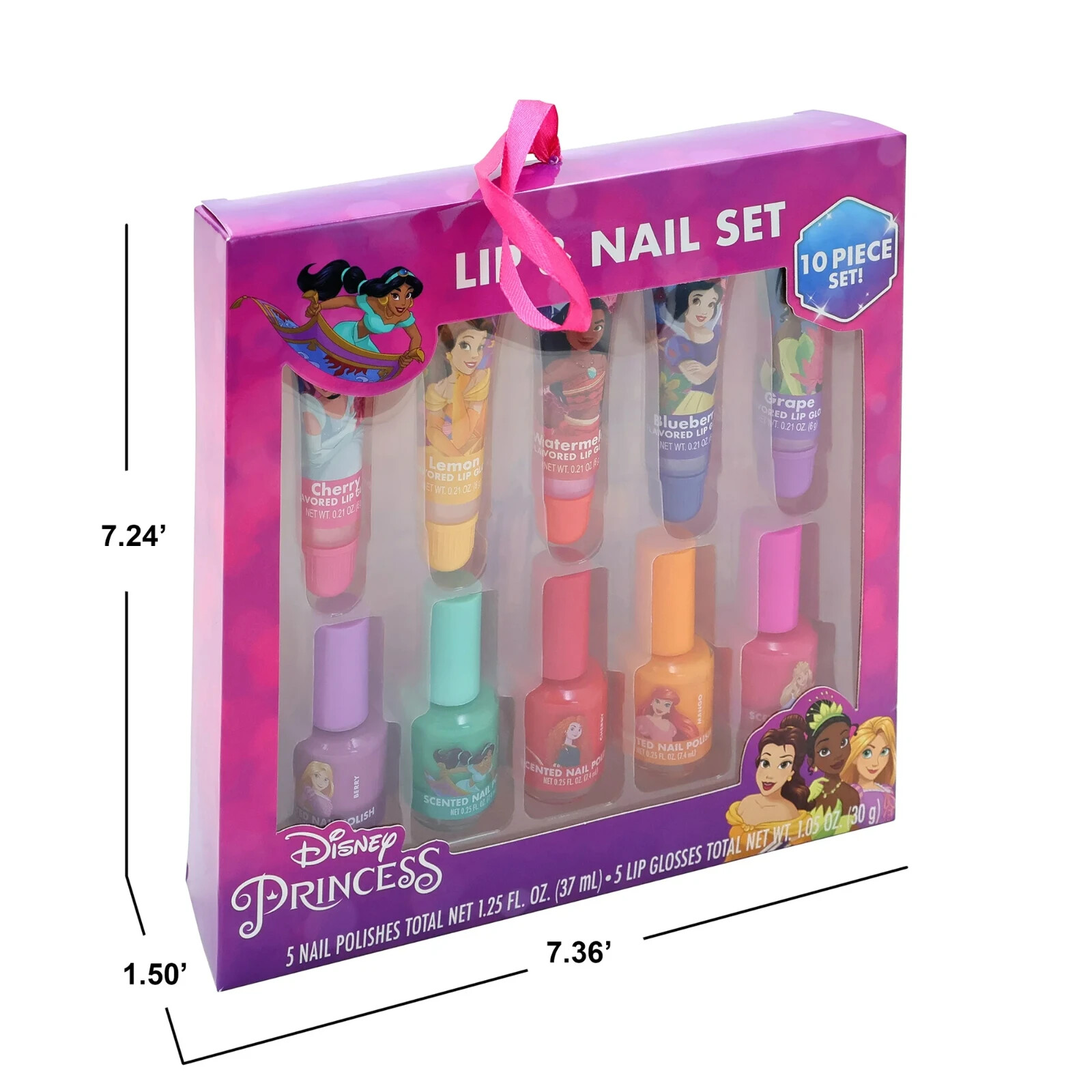 Disney Princess Lip Gloss and Nail Polish 10 Piece Set Brand New