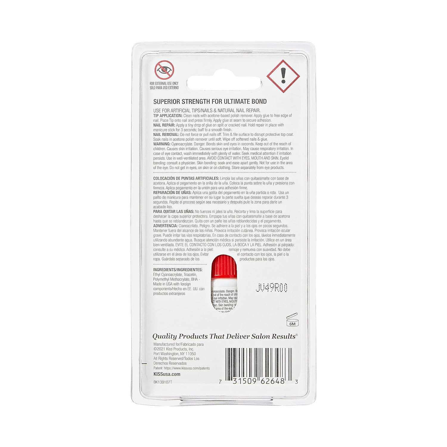 powerflex pegamento para unas press on botella 3g formula fuerte con aplicador