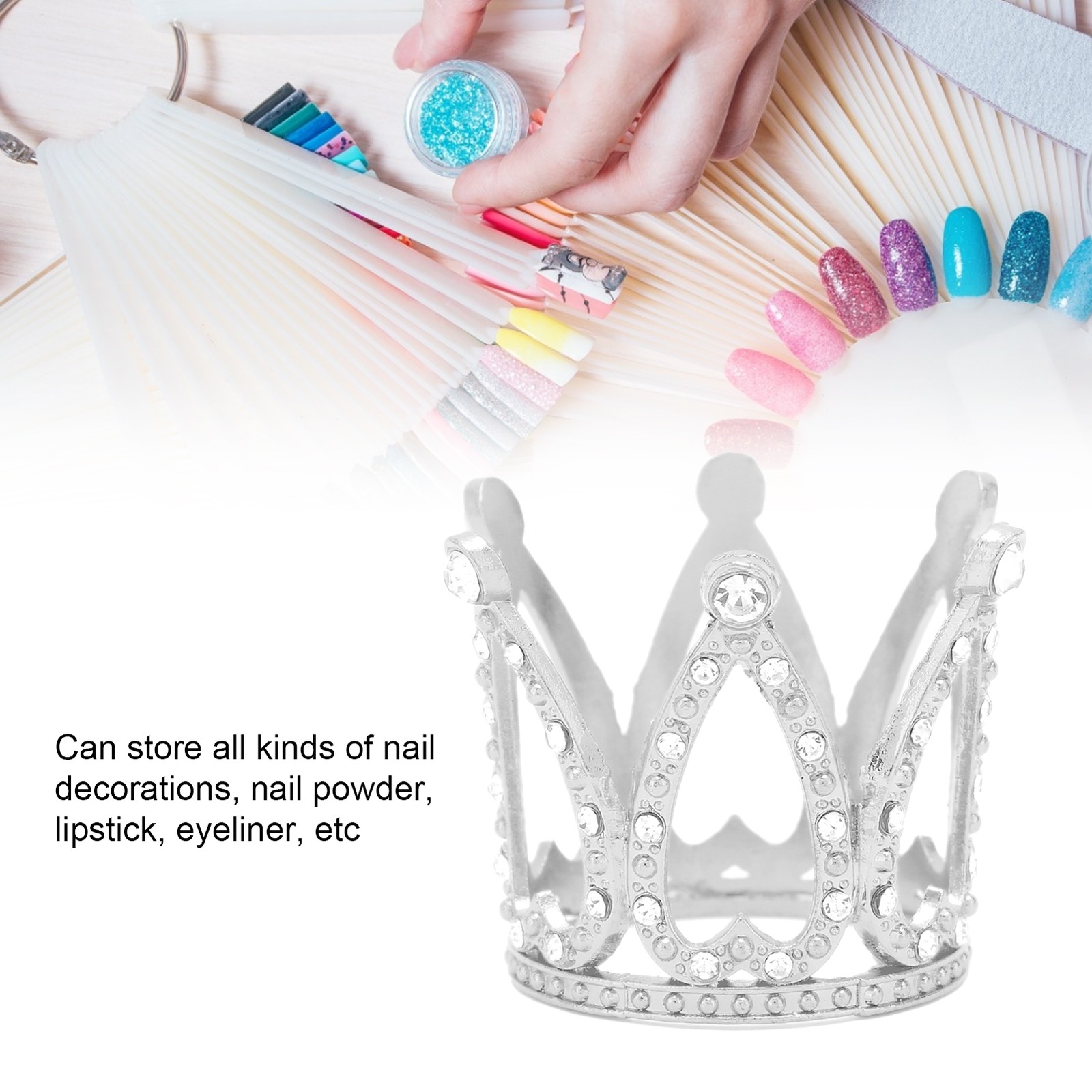 Crown Shape Nail Art Brush Holder For Manicure Tools Easy To Use