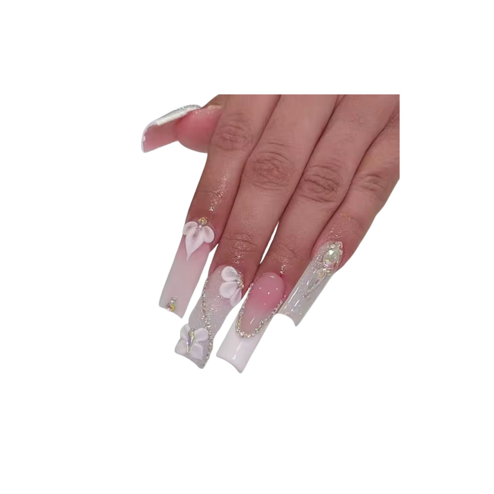 Olalaclayco Handmade 10pc Press On Nails, Hand Painted Gel False Nails, 10 Pc