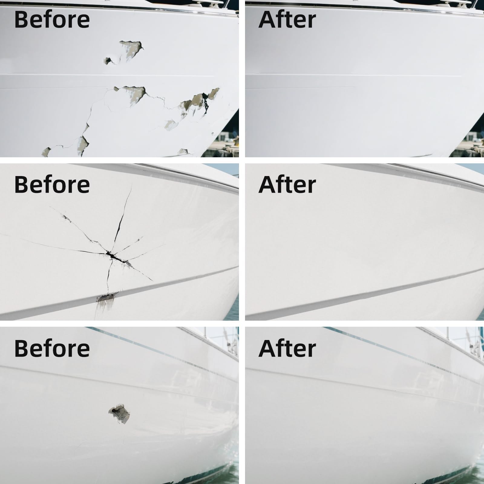 Fiberglass Boat Repair Kit White, Gel Coat Repair Kit for Boats, Marine Fiber…