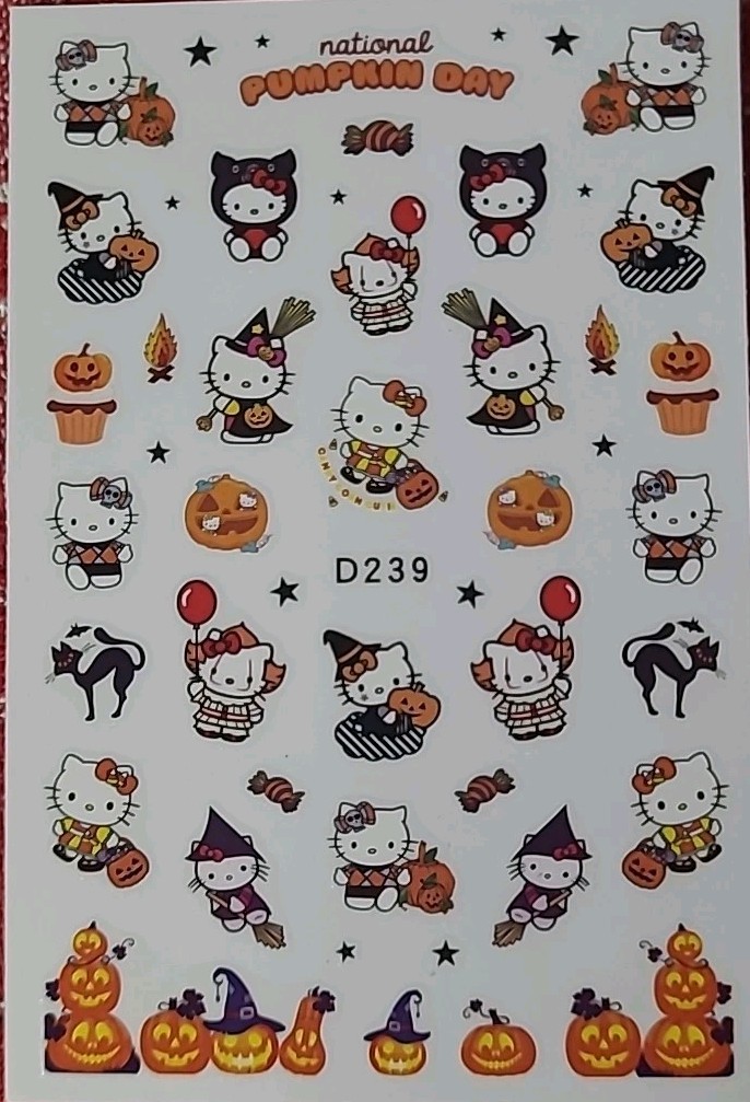 Hello Kitty Spooky Halloween, Fun Nail Art Stickers