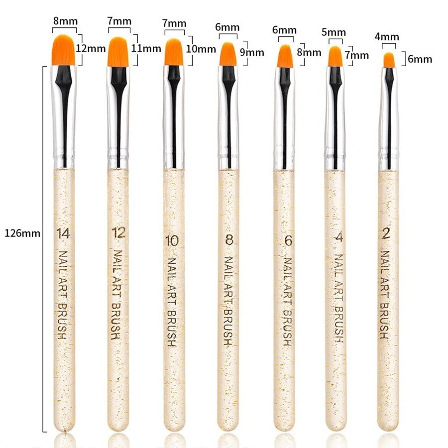 7-Pack Nail Art Brush Set Gel Polish Drawing Painting Pens for Manicure