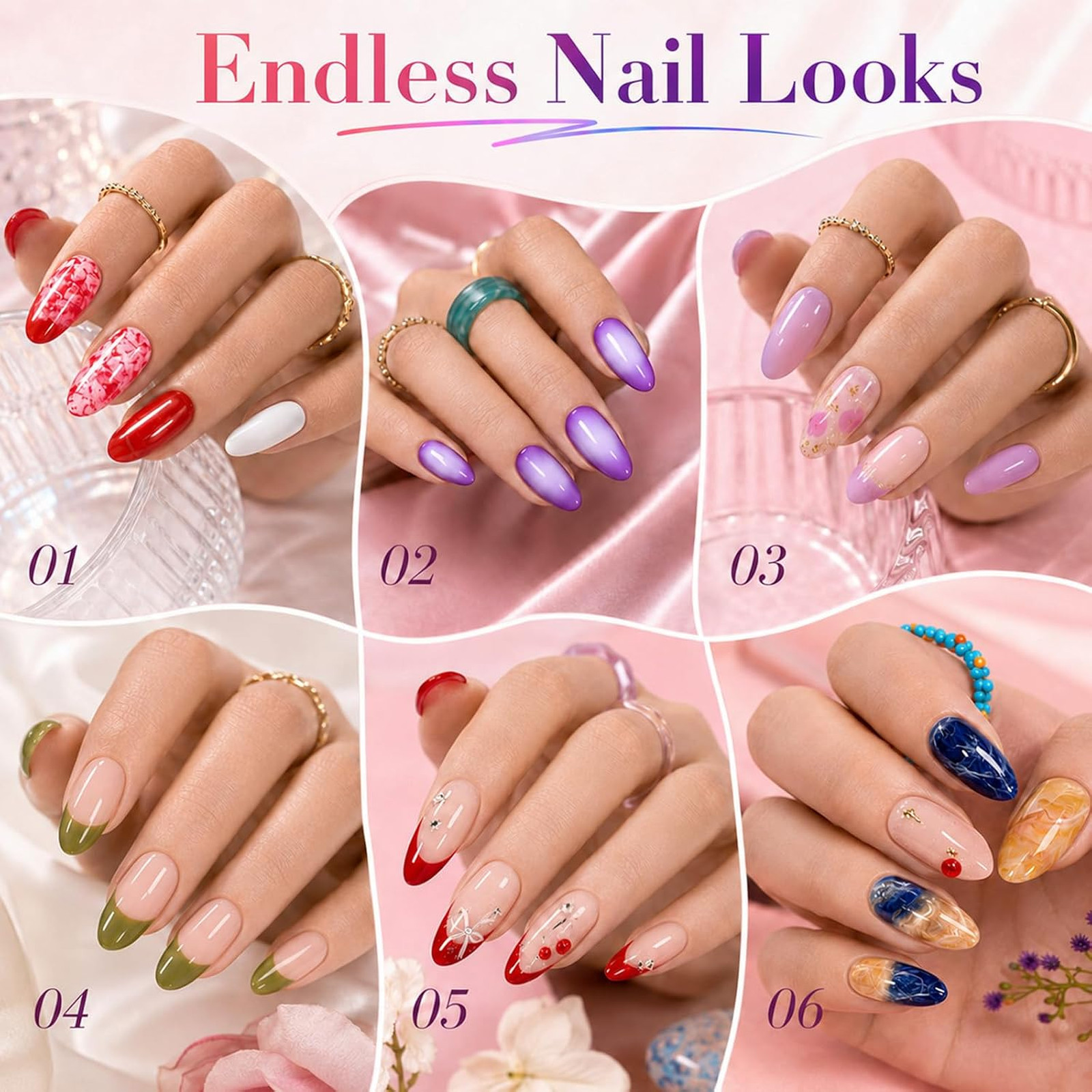 Beetles Gel Nail Polish Set Fingertip Palette Collection 32 Colors Base Top Coat