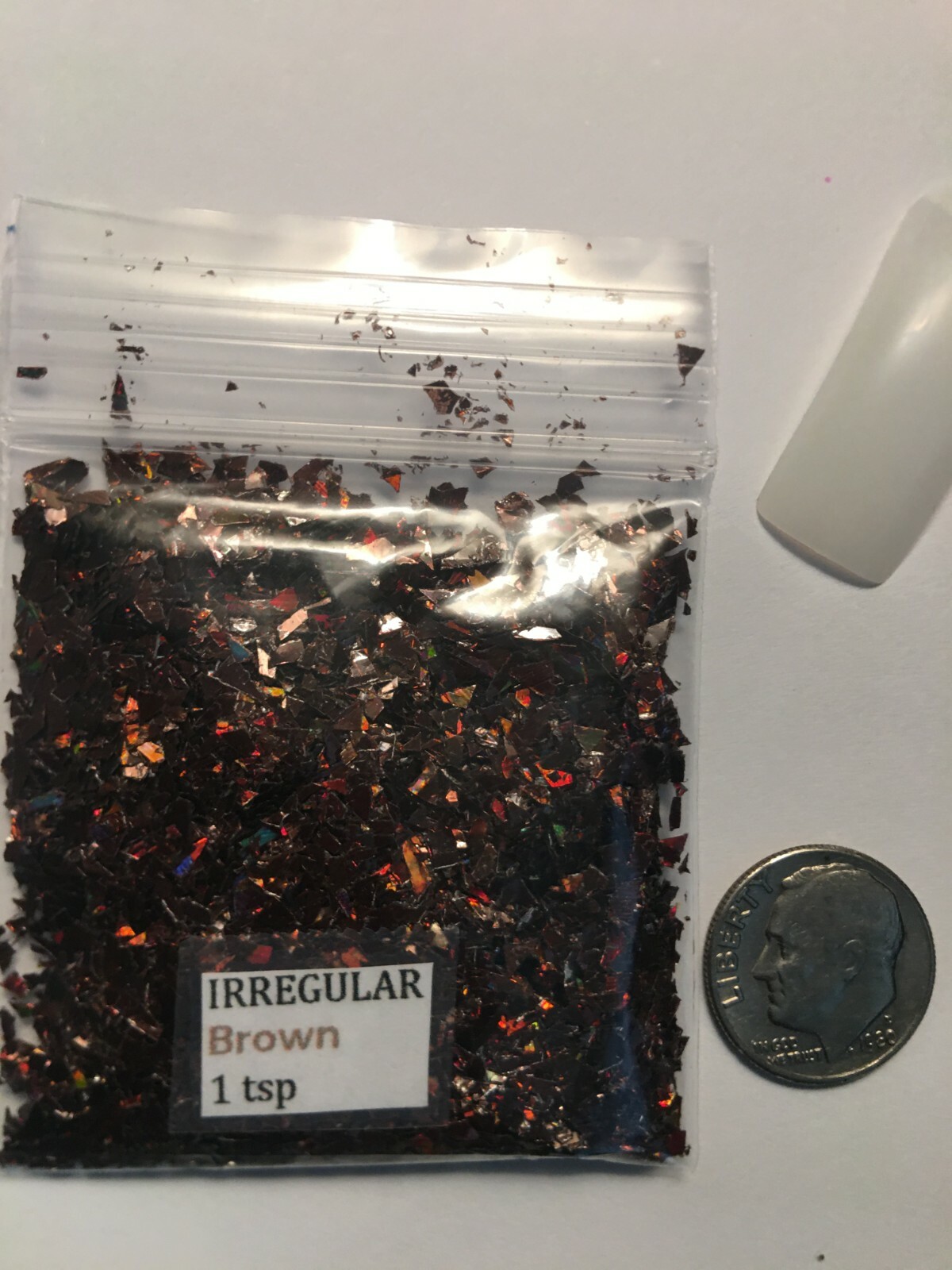 Solvent Resistant IRREGULAR shape Glitter (BROWN) Nail Art Face Crafts 1tsp US