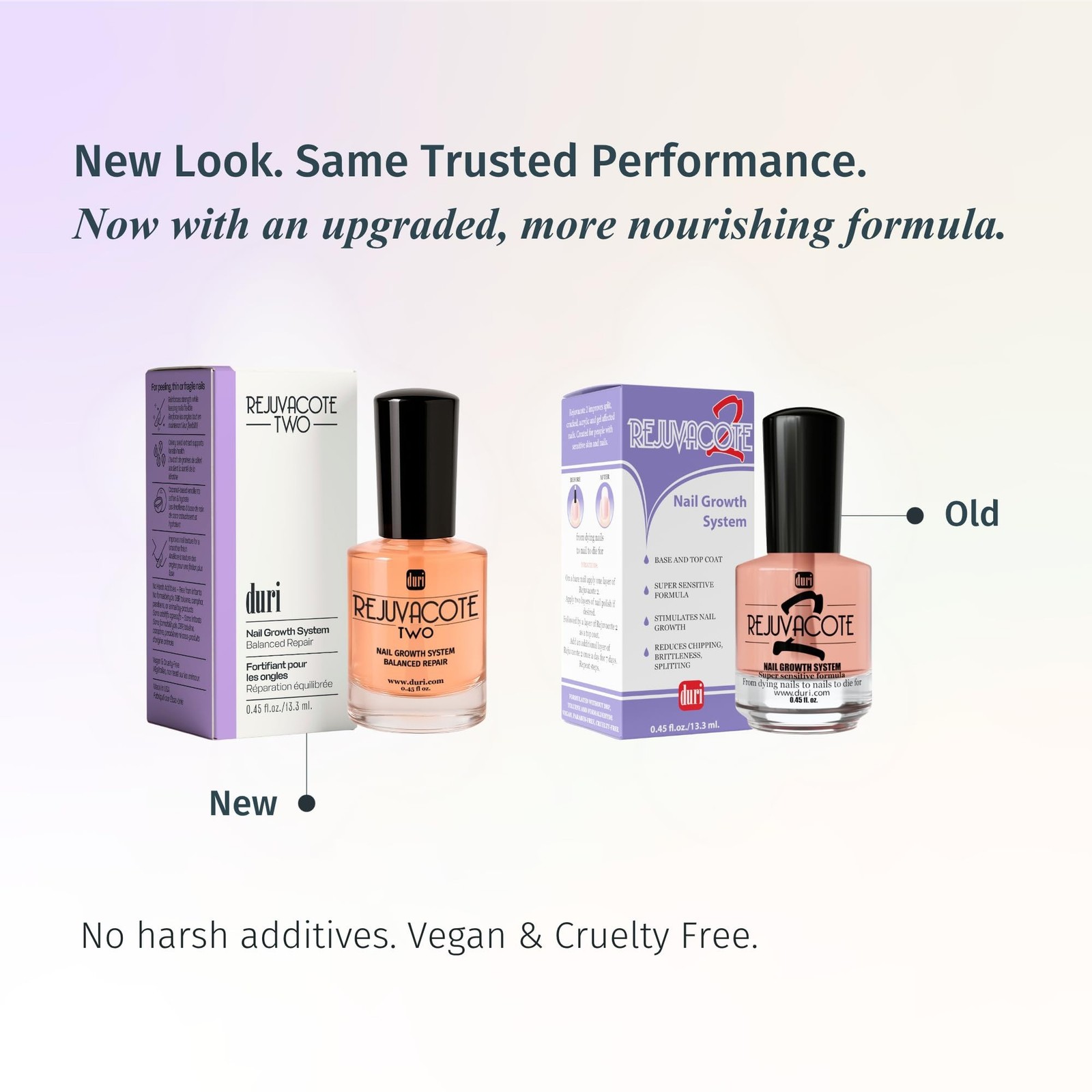 Duri Rejuvacote 2 Nail Growth Base and Top Coat, Balanced Repair – Nail Harde…