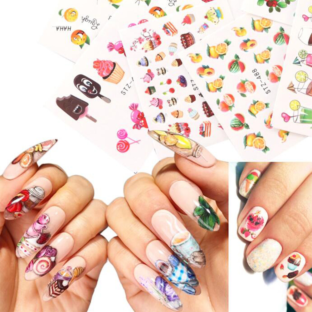 Fashion 3D Nail Art Transfer Stickers Sheets Flower Decals Manicure Decoration
