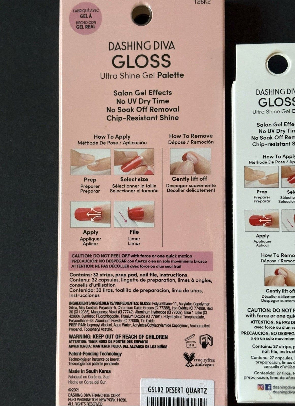 4-Packs Dashing Diva Ultra Shine Gel Nail Strips Press On Manicure Set Vegan NEW