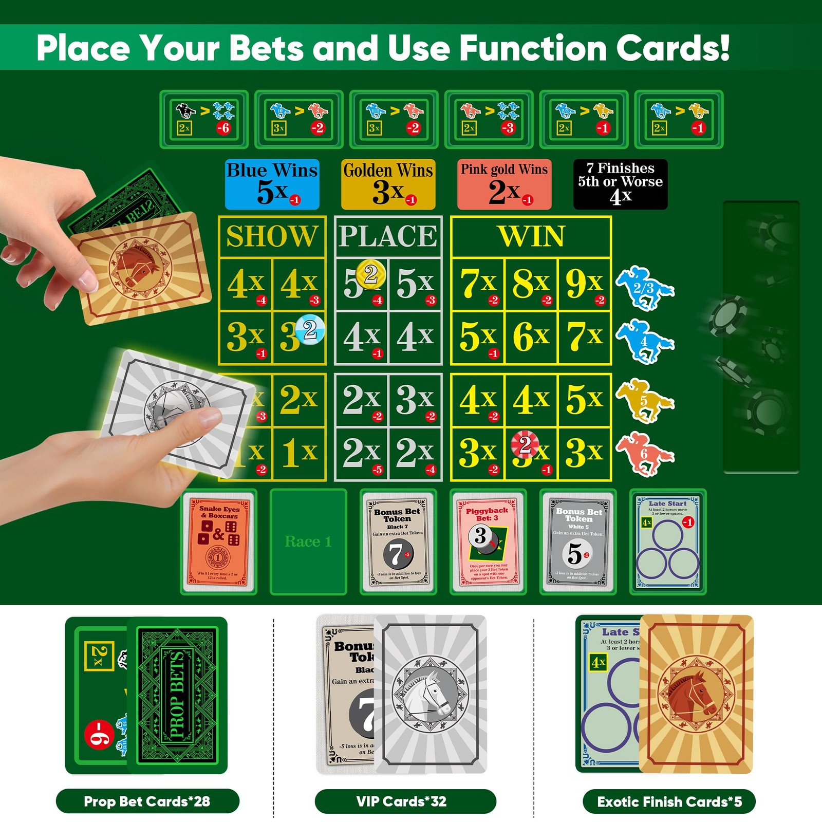 Premium Horse Racing Game with 16 inches (L) x 11 (W) x 0.1 (H)