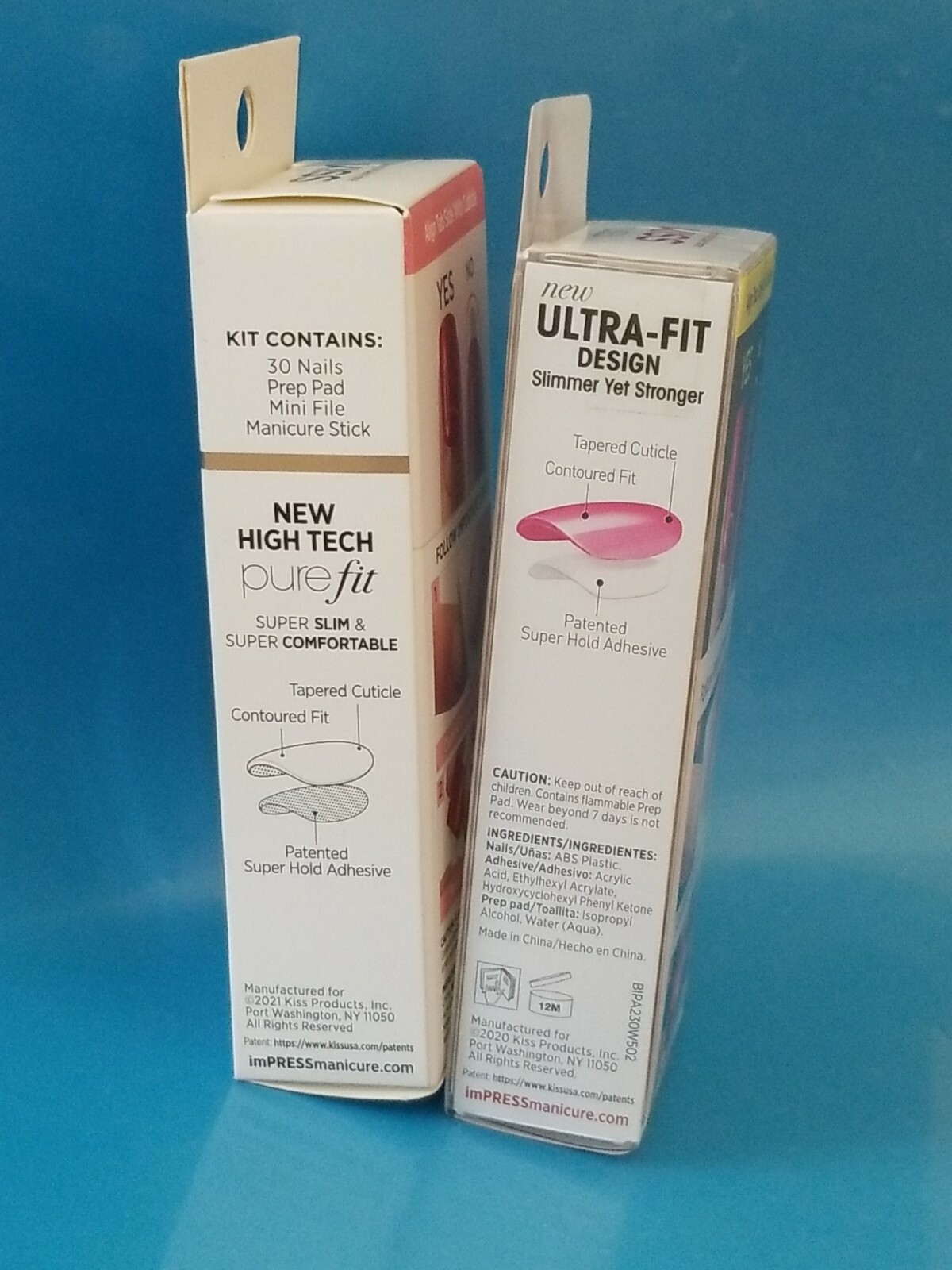2× imPRESS PRESS-ON MANICURE Nails SHORT LENGTH 82656 Wannabe Star & 76610 Y Boy