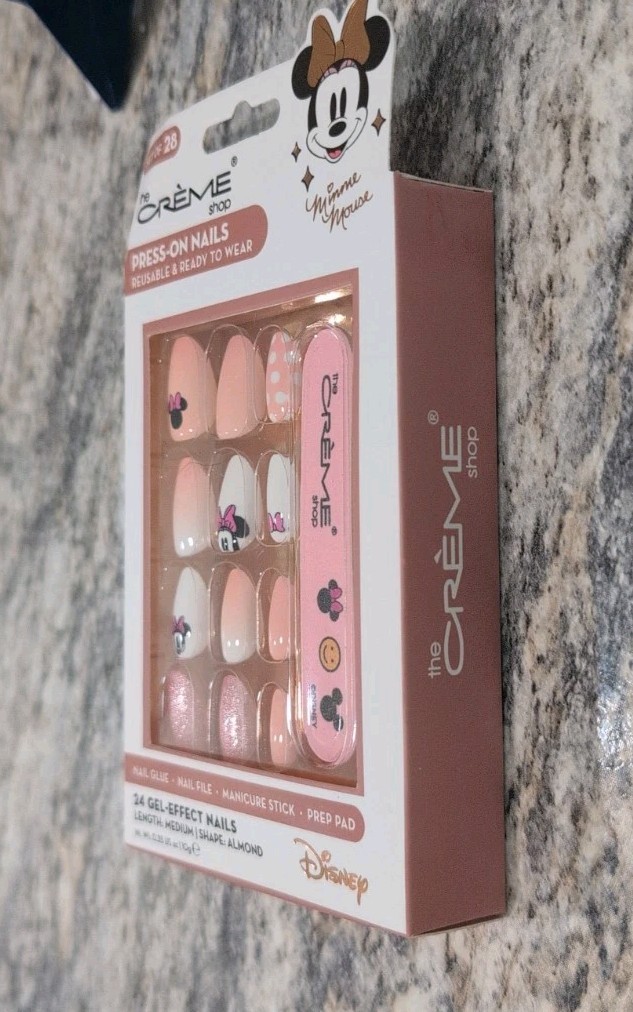 The Crème Shop Minnie Mouse Reusable Press On Nails 24 Gel Effect Med Length