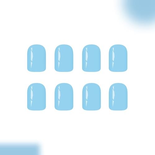 Set of 10 Square Blueberry Milk Square Nails – 24Pcs – Square Design