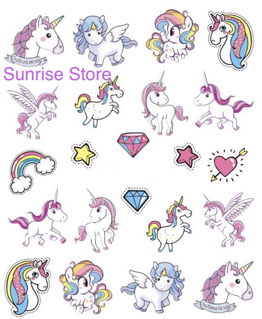 Nail Art Water Transfer Sticker Magical Unicorn Rainbow Cloud Little Pony Deca