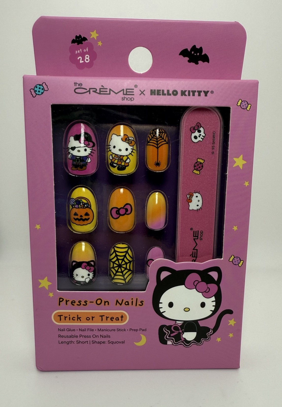 NEW Crème Shop x Hello Kitty Halloween Press-On Nails Set | Limited Edition | 28