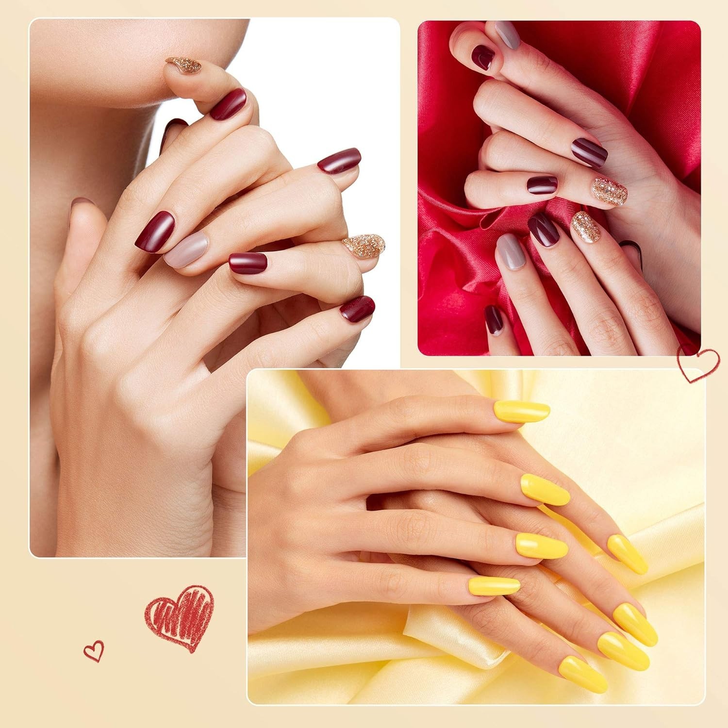 1000PCS Full Cover Acrylic False Nail Tips Set