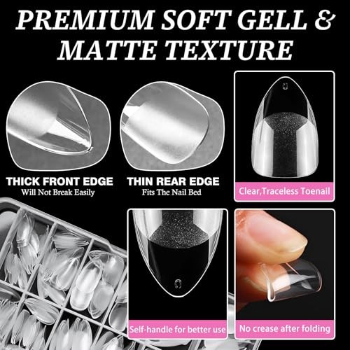 Short Stiletto Gel Nail Tips, 240pcs Acrylic Nail Short Stiletto Nail Tips