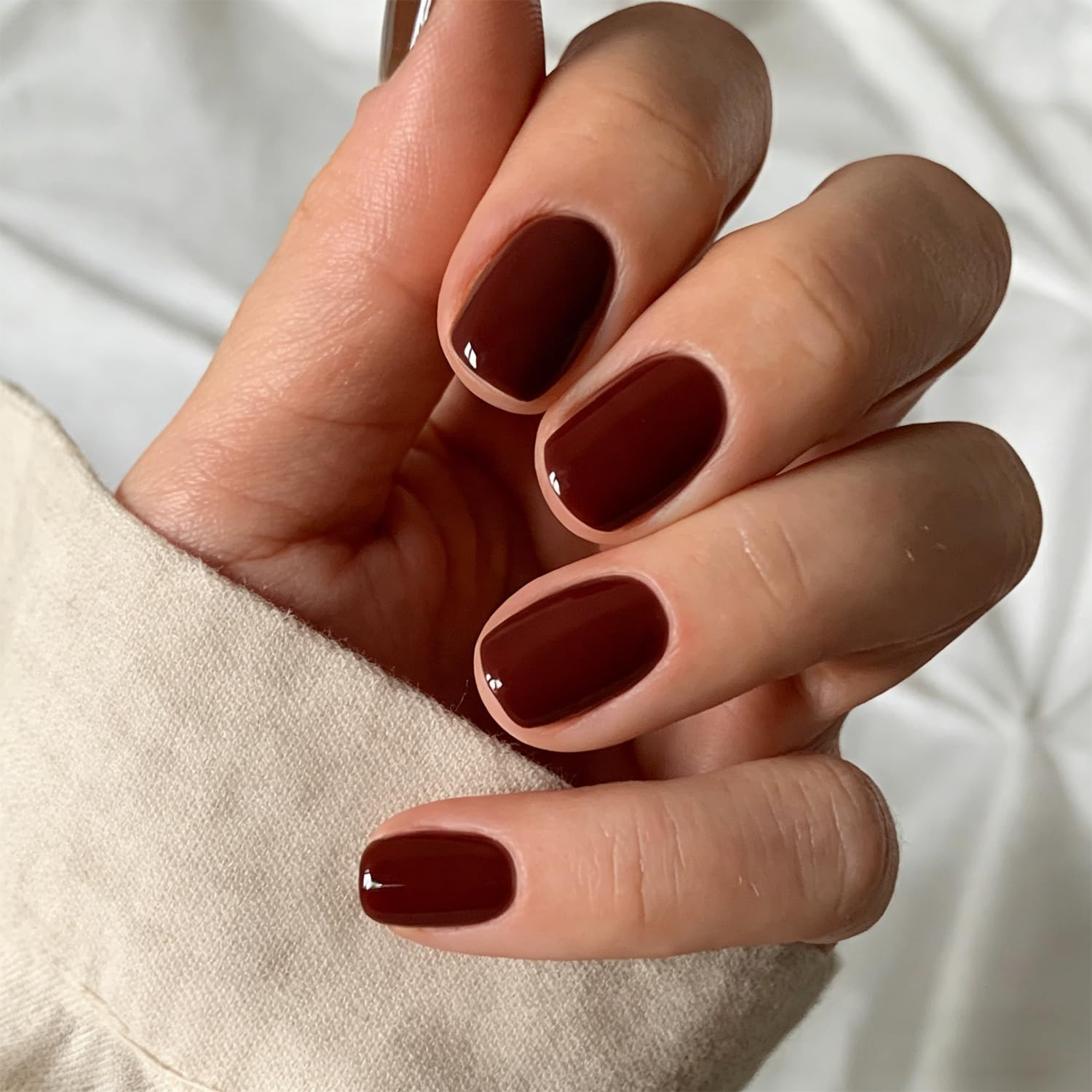 Short Square Press on Nails Solid Color Blackish Green Fake Nails | Extra Short