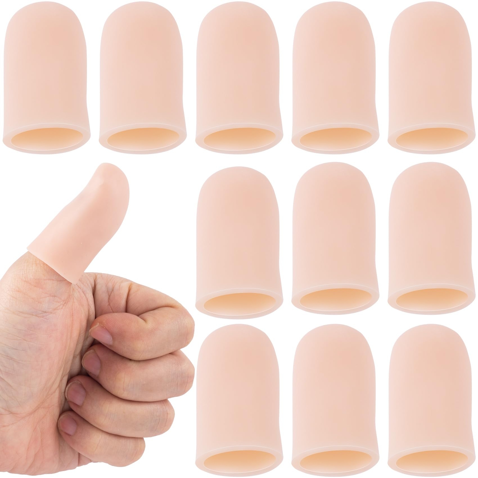 10 Pcs Gel Finger Cots Flexible Finger Cap Covers Thumb Support Protector
