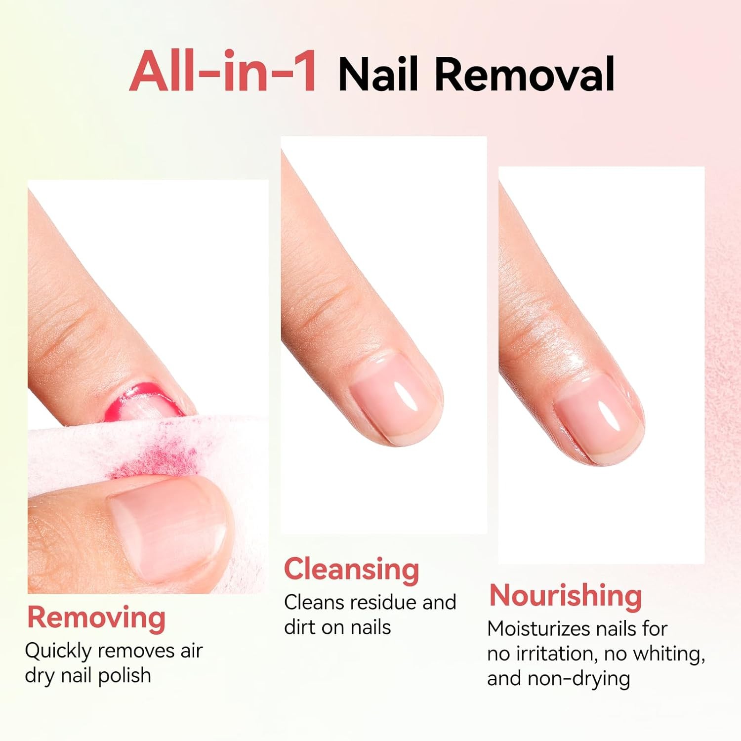 Nail Polish Remover Pads, 140 Pcs Travel Fingernail Polishes Wipes in 4…