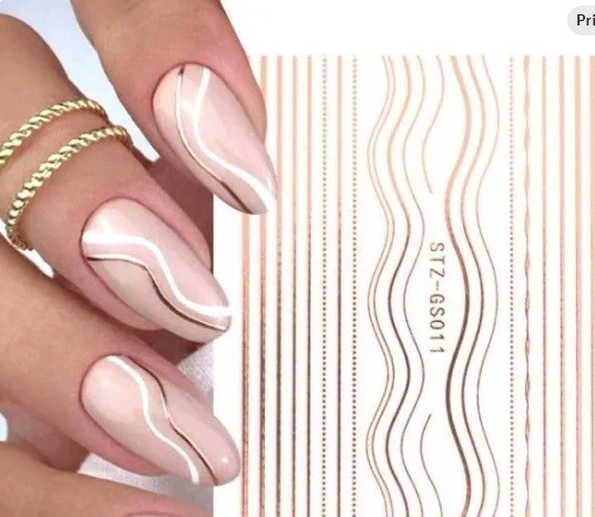 3D Stripe Line Nail Art Stickers: DIY Adhesive Decals (Group 2)