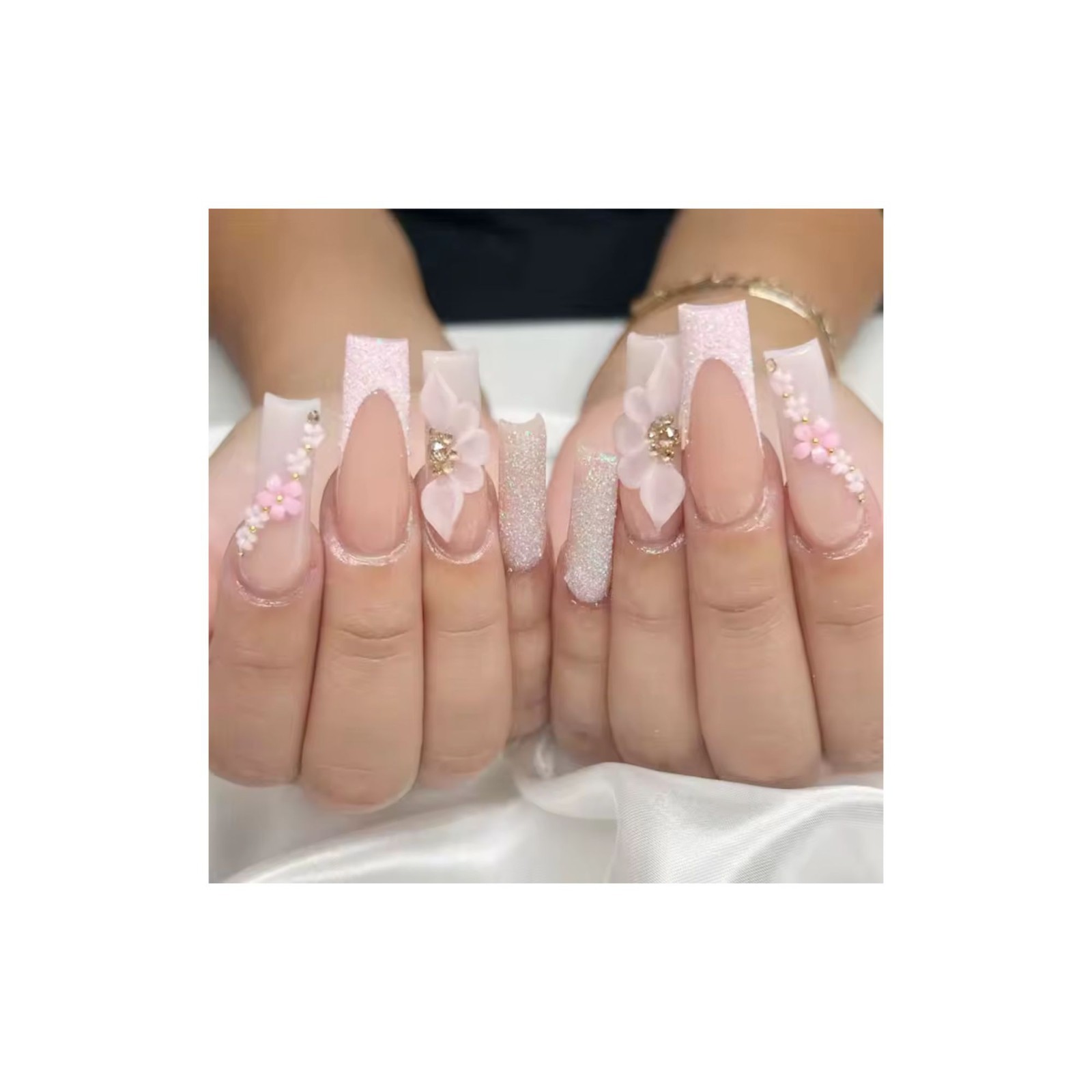 Olalaclayco Handmade 10pc Press On Nails, Hand Painted Gel False Nails, 10 Pc