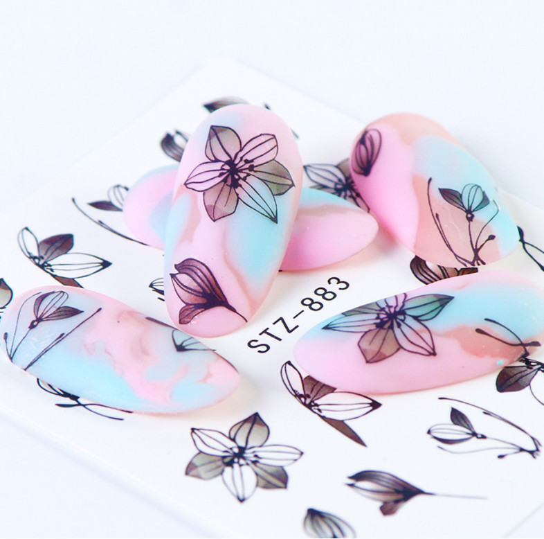 Nail Art Sticker Water Decal Owl Flower Decoration Slider Polish Foil Paper NS26