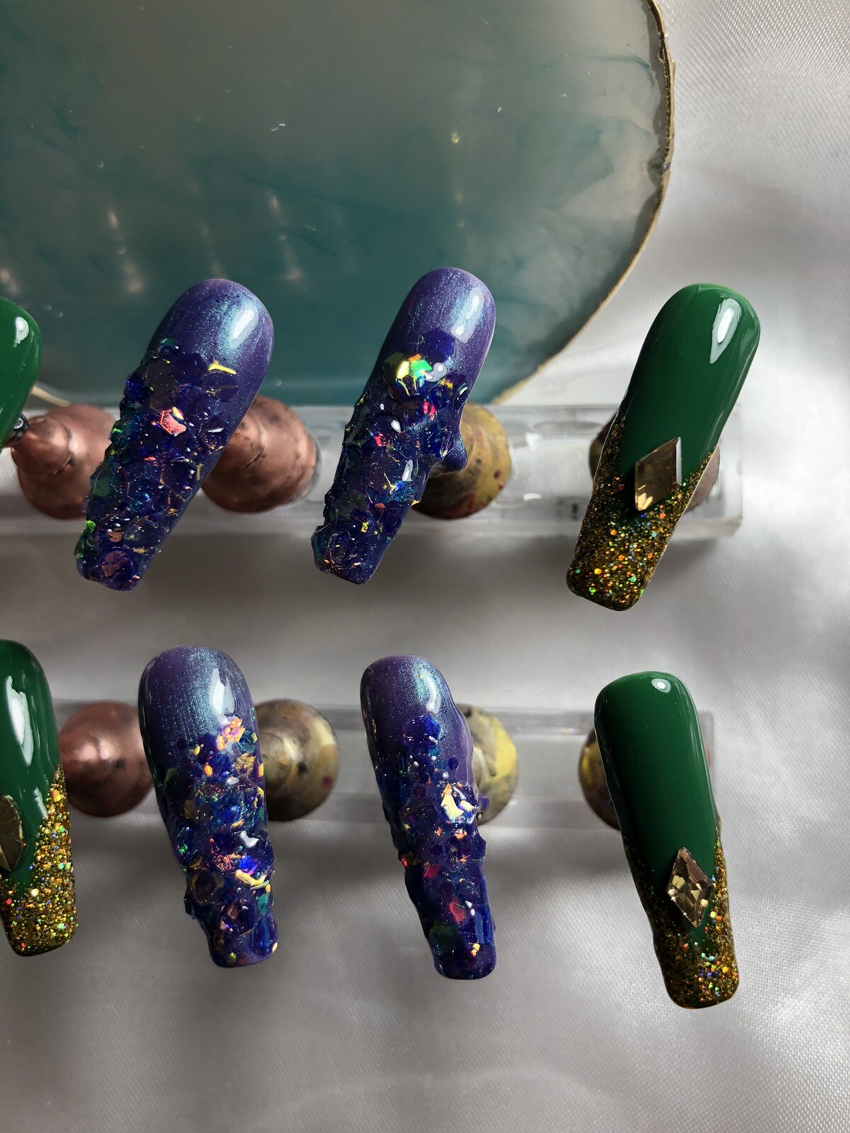 Z-NAILZ!|Mardi Gras Press On Nails|Custom Nails|Handmade Nails|Fake Nails