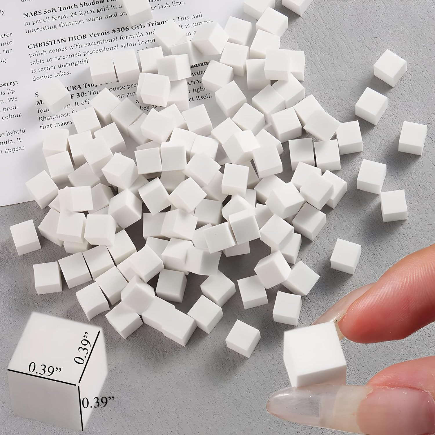 100 Pcs White Soft Nail Sponges for Ombre, 4 Claws Nail Sponge Metal Grabber,Omb