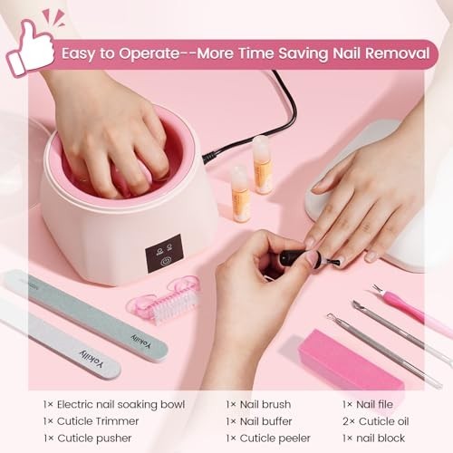 Heated Nail Soaking Bowl – 50% Faster Soak Off for Beginners & Home Salon Use