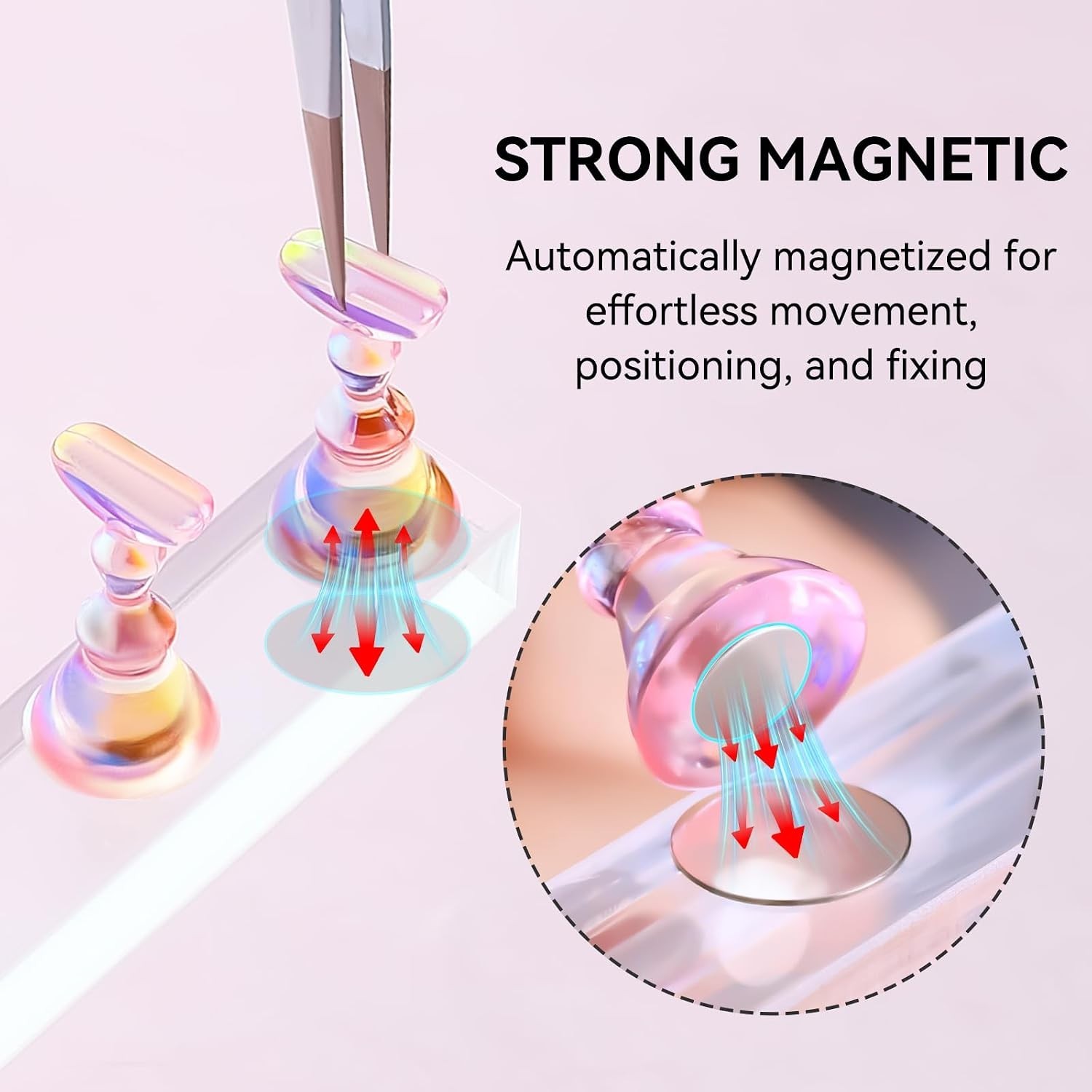 Portable Acrylic Nail Stand with Rainbow Holders for Salon & DIY Enthusiasts