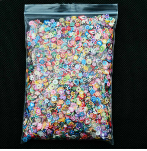 1000 Pcs Nail Art Fruit Flower Feather Fimo Slices For Slime DIY Crafts Decor