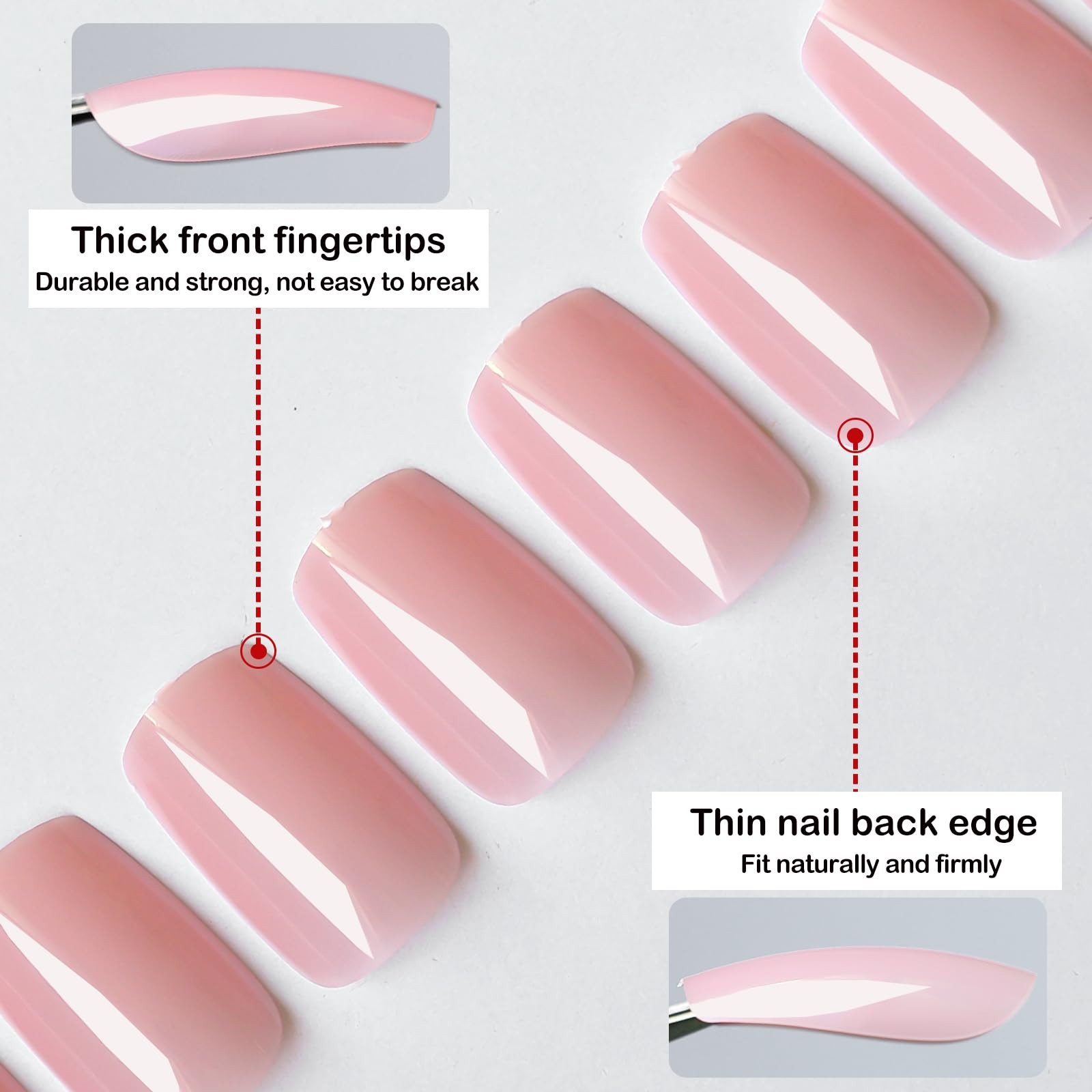 LoveOurHome 240pc Nude Pink Press on Nails 243 Piece Assortment,
