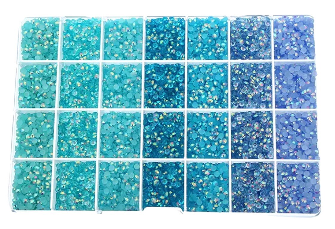 nail art rhinestones kit. Blue Jelly AB Rhinestones for DIY Crafts. Nail Deco