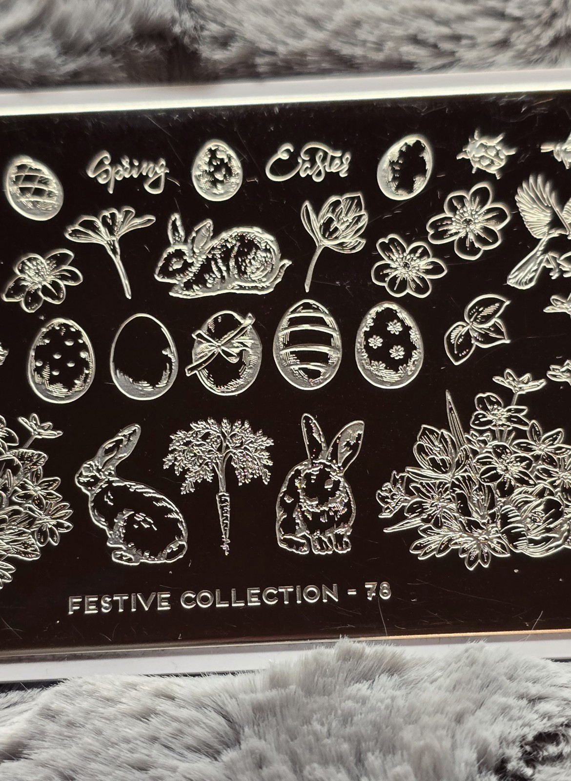 HTF MoYou London Festive Collection 78 Nail Stamp Plate Easter Bunny Spring