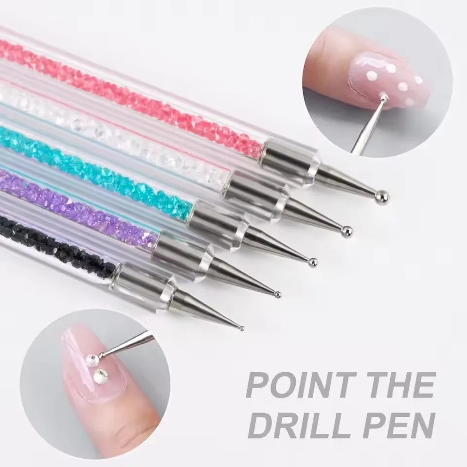 5Pcs Nail Art Brushes Nail Dotting Tool Nail Art Tools 2 in 1 Nail Art Tool Set