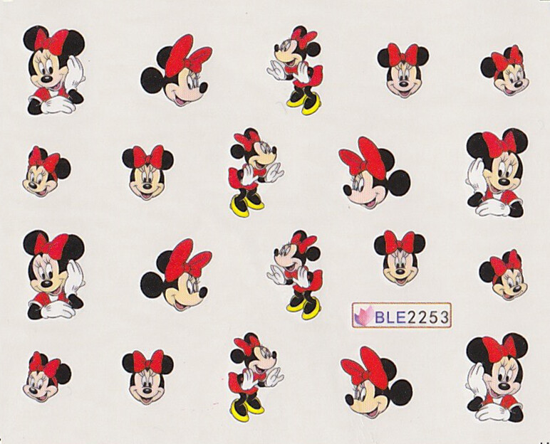 1-11 sheets Kids Mickey Mouse Nail Stickers Minnie Bow Ears Gift Goode Bag B-day