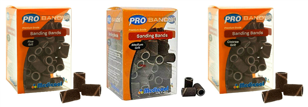 Medicool Acrylic Sanding Bands Red Box of 100ct – Choose Your Grit