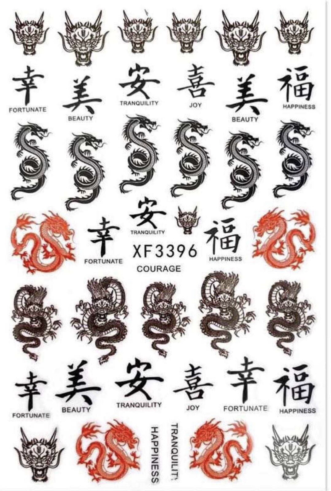 9 Packs Colorful Dragon Nail Sticker Nail art Nail Decal