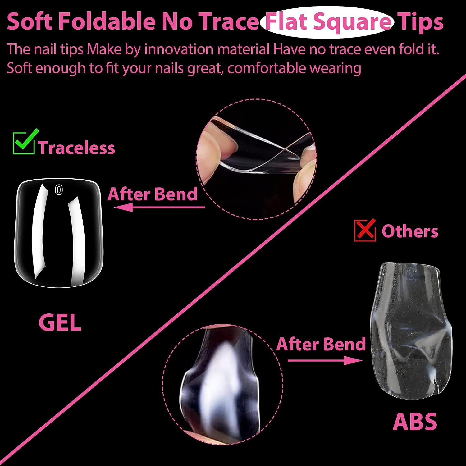 Extra Short Square Nail Tips XS Short Square Gel X Nails Tips 216Pcs XS Square